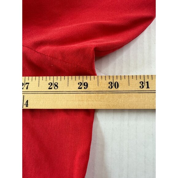 Anna & Frank Red 100% Silk Womens Button-Up Blouse 3/4 Sleeve 3X Office Festival - Picture 6 of 10